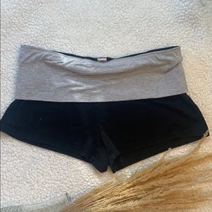 Stretchy fold over cotton shorts